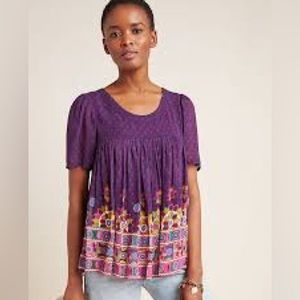 Anthropologie Linnea Beaded Blouse